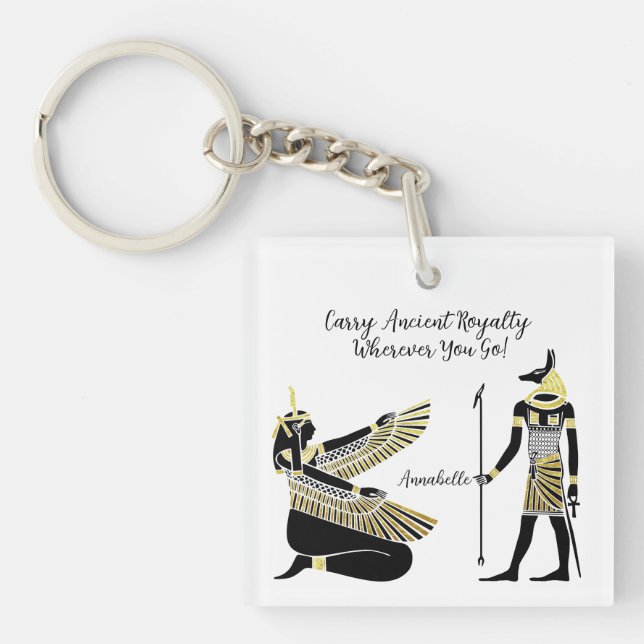 Golden Pharaoh’s Blessing: Ancient Egyptian Art Keychain (Front)