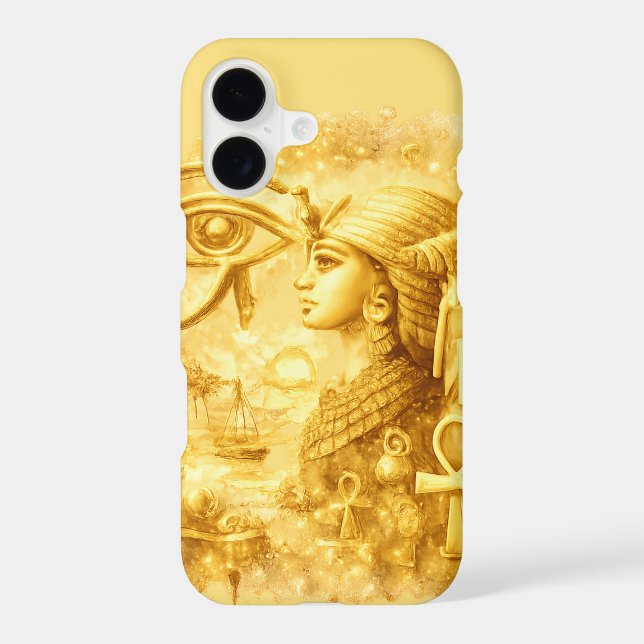 Golden Pharaonic Queen Eye of Horus Egyptian Art Case-Mate iPhone Case (Back)
