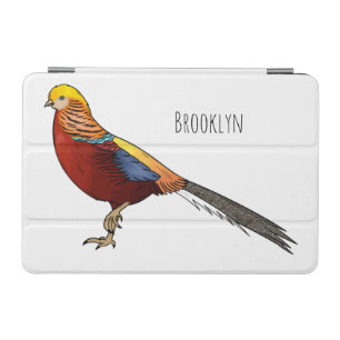 Golden pheasant bird cartoon illustration iPad mini cover