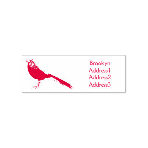 Golden pheasant bird cartoon illustration self-inking stamp