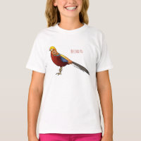 Golden pheasant bird cartoon illustration