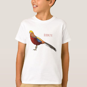 Golden pheasant bird cartoon illustration T-Shirt