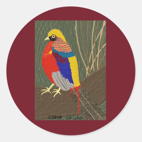 Golden Pheasant Classic Round Sticker