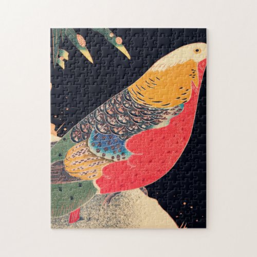 Golden Pheasant In Snow By Ito Jakuchu Jigsaw Puzzle