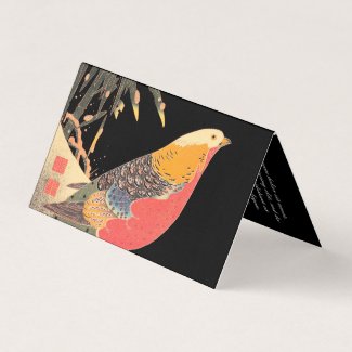 Golden Pheasant in the Snow Itô Jakuchû bird art Business Card
