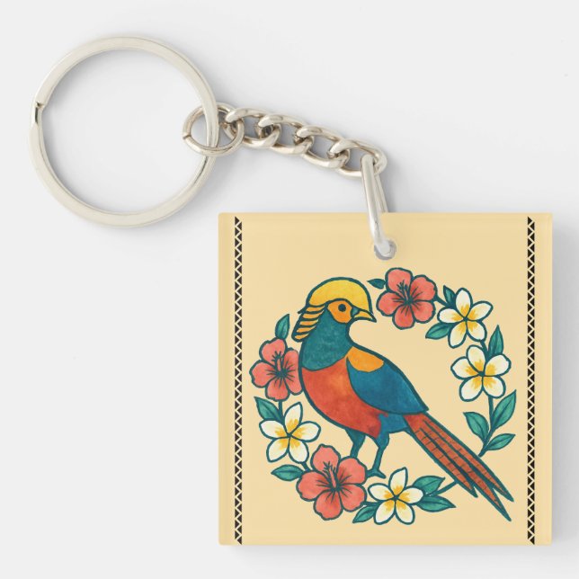 golden pheasant keychain (Front)