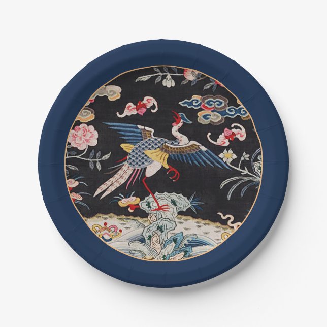 Golden Pheasant & Quing Dynasty /imperial China Pa Paper Plates (Front)