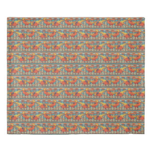 Golden Pheasant Retro Duvet Cover