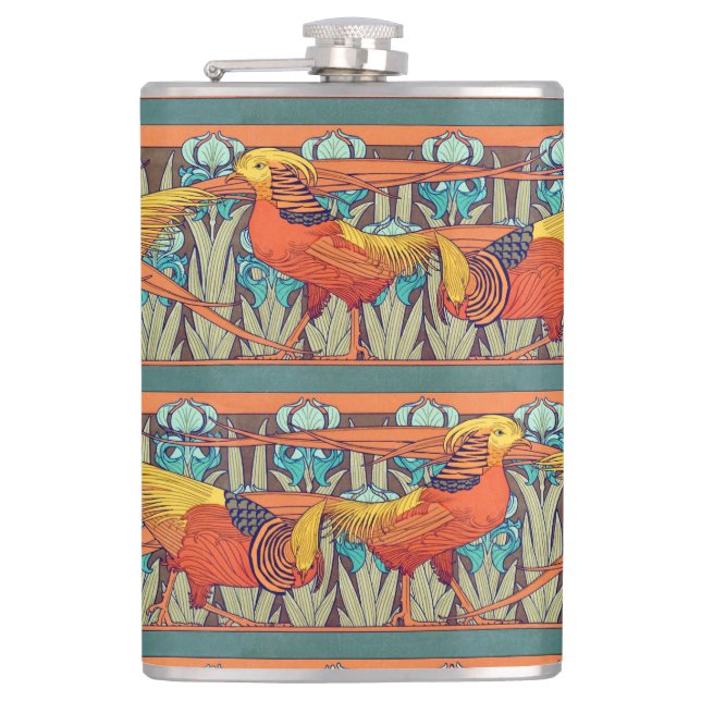 Golden Pheasant Retro Flask (Front)