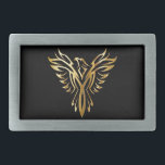 Golden Phoenix Belt Buckle<br><div class="desc">A great belt buckle for any man.  This buckle features a black background with a gold silhouette of a Phoenix with it's wings spread wide.</div>