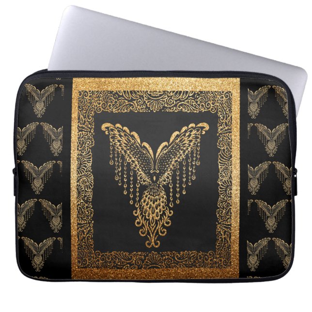 Golden Phoenix Elegance  Laptop Sleeve (Front)
