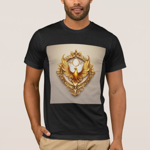 Golden phoenix emblem design T_Shirt
