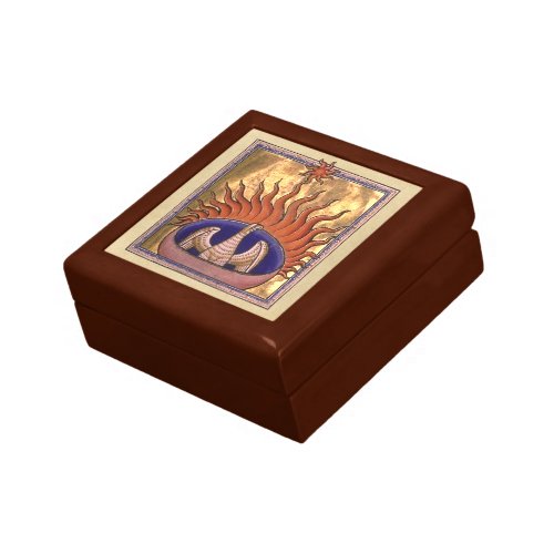 Golden Phoenix Rising from the Ashes Keepsake Box