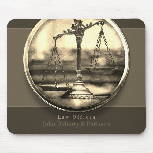 Golden Photo Scales of Justice  Law Office Mouse Pad