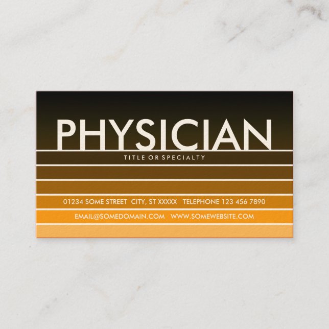 golden PHYSICIAN swatch Business Card (Front)