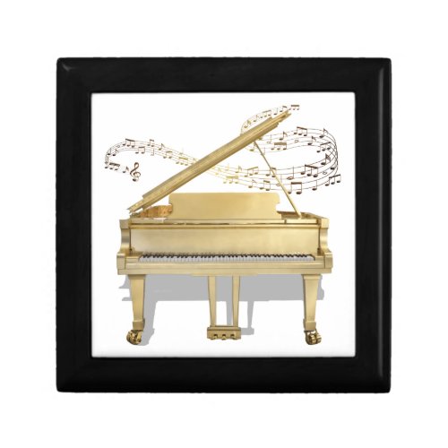 Golden Piano and Music Score Gift Box