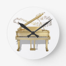 Golden Piano Clock