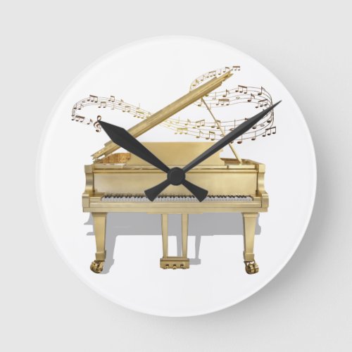 Golden Piano Clock