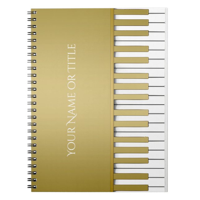 Golden Piano Keyboard Personalized Notebook (Front)
