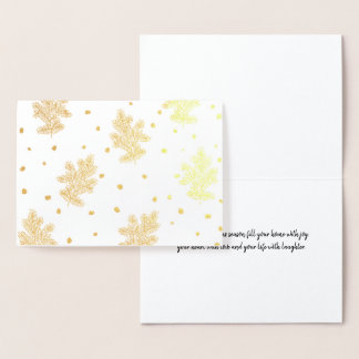 Golden Pine Boughs Christmas Card