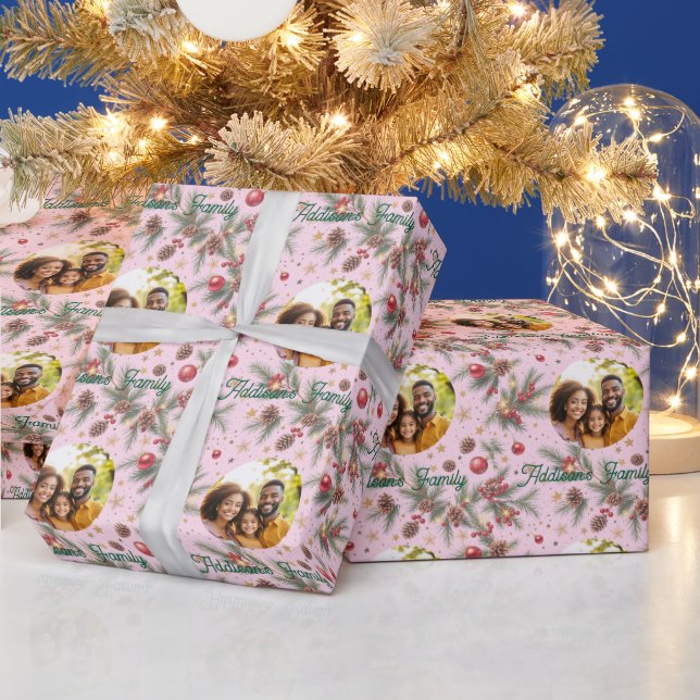 Golden Pine Frame Wrapping Paper (Holidays)