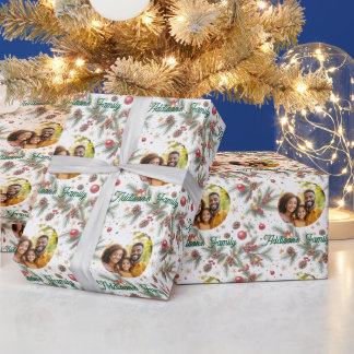 Golden Pine Frame Wrapping Paper