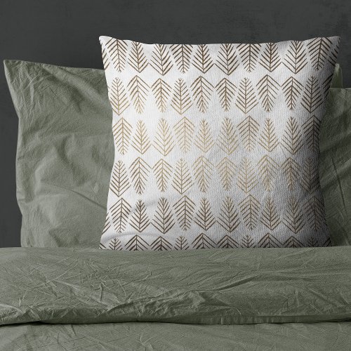 Golden pine  trees throw pillow