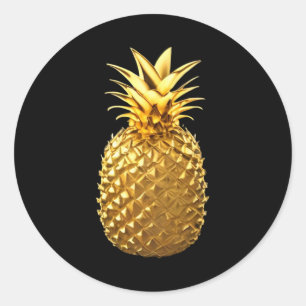 Golden Pineapple Classic Round Sticker
