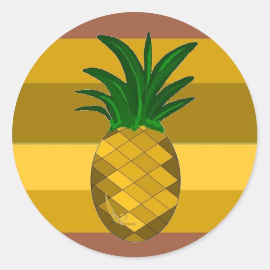 Golden Pineapple Classic Round Sticker