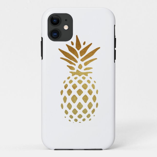 Golden Pineapple, Fruit in Gold Case-Mate iPhone Case (Back)