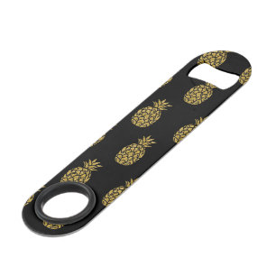 Golden Pineapple Glitter Tropical Fruit Lover Bar Key
