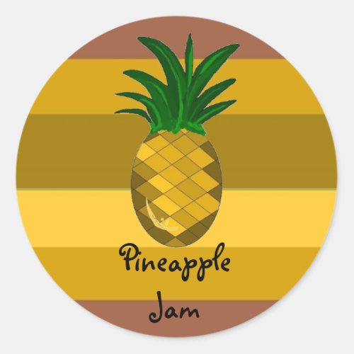 Golden Pineapple Jam Classic Round Sticker