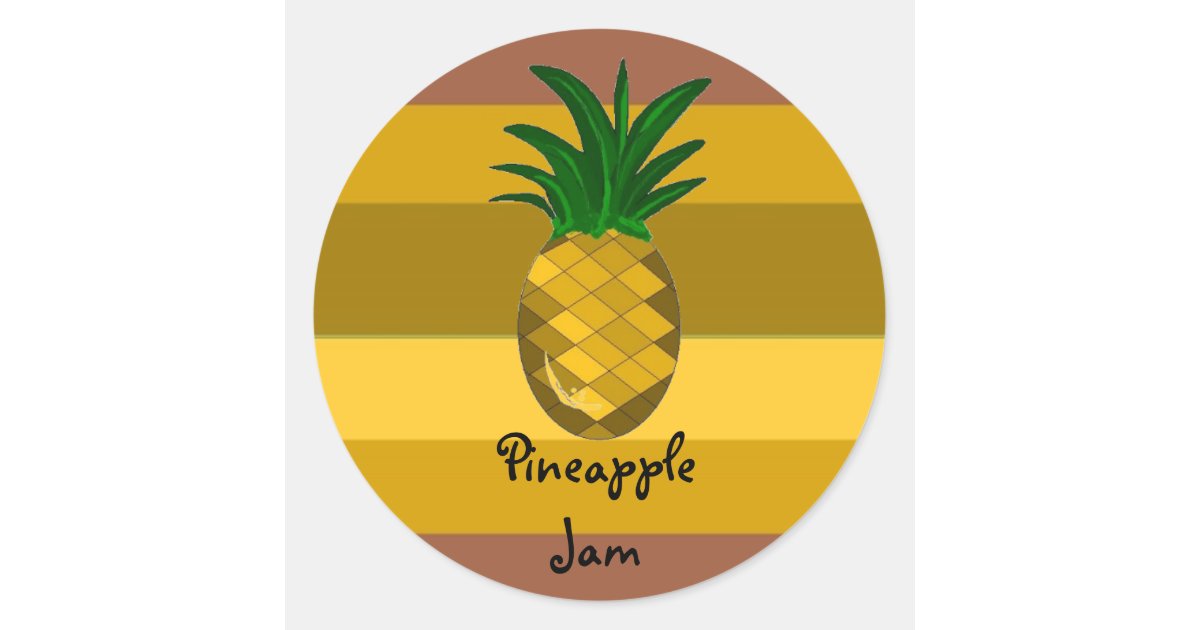 Golden Pineapple Jam Classic Round Sticker | Zazzle