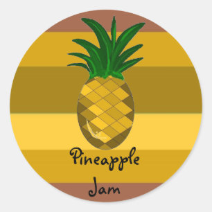 Golden Pineapple Jam Classic Round Sticker