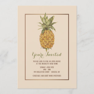 Golden Pineapple Open House Invitation