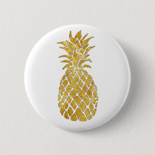 golden pineapple pinback button