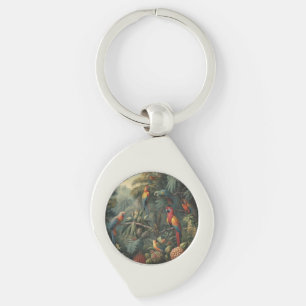 Golden Pineapple Sunlit Parrot and Exotic Berry Keychain