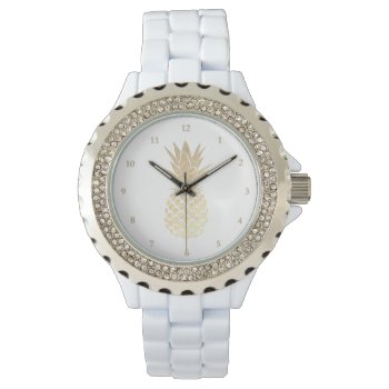 Golden Pineapple Watch by paesaggi at Zazzle