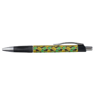 Golden Pineapples On Stripes Pen