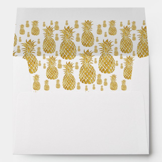 golden pineapples pattern envelope (Back (Bottom))