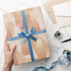 Golden Pineapples Pattern Wrapping Paper