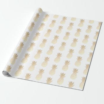 Golden Pineapples Wrapping Paper by paesaggi at Zazzle