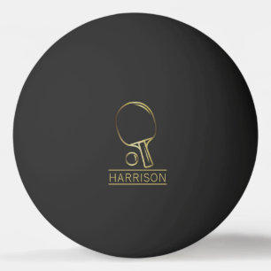 Golden Ping Pong Emblem Personalized Ball