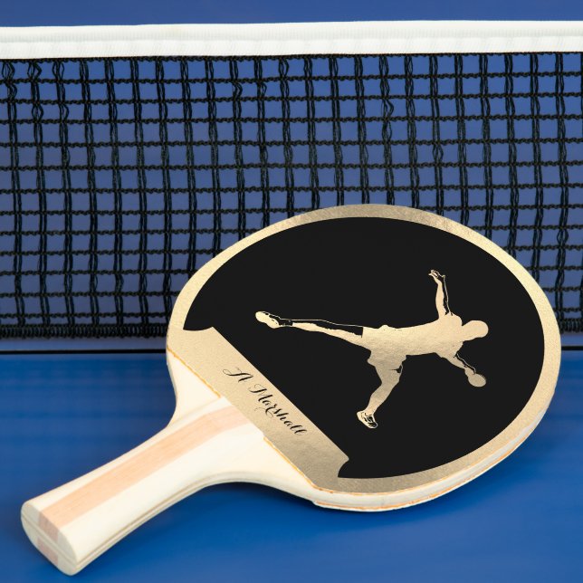Golden ping-pong player ping pong paddle (Insitu)
