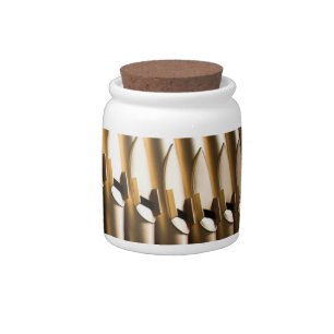 Golden pipes candy jar