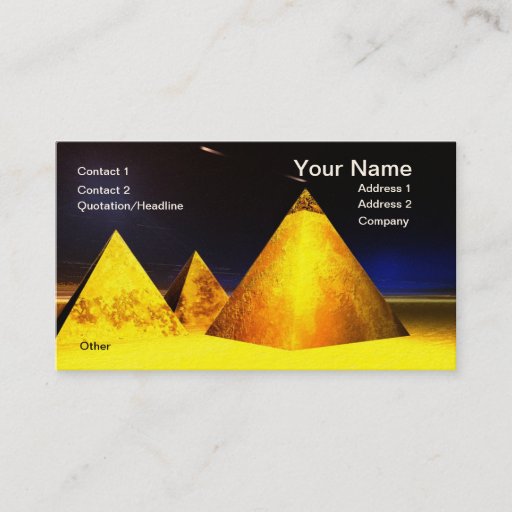 Customizable Golden Piramids BusinessCard Business Card Template