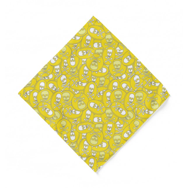 Golden Pirate Doubloon Geometric Pocket Square Bandana (Front)