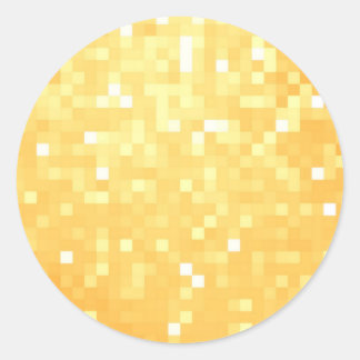 Golden Pixel Sparkle Classic Round Sticker