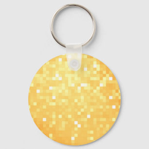 Golden Pixel Sparkle Keychain