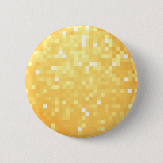 Golden Pixel Sparkle Pinback Button (Front)